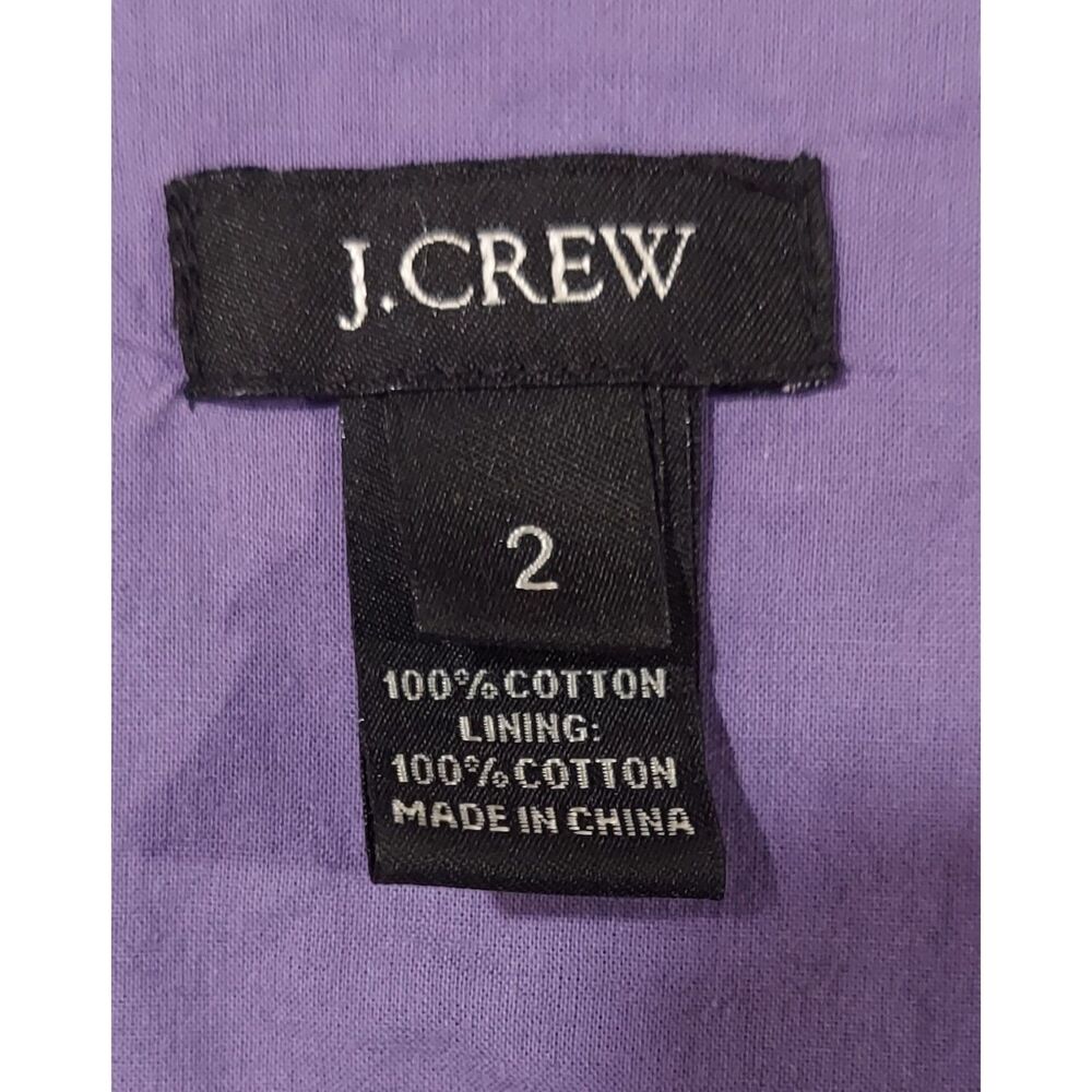 J.Crew purple V-neck linen-cotton button-front dress - Picture 3 of 3